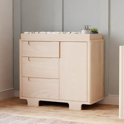 Babyletto Yuzu 3-Drawer Changer Dresser, KD w/Removable Changing Tray - Washed Natural - M23423NX