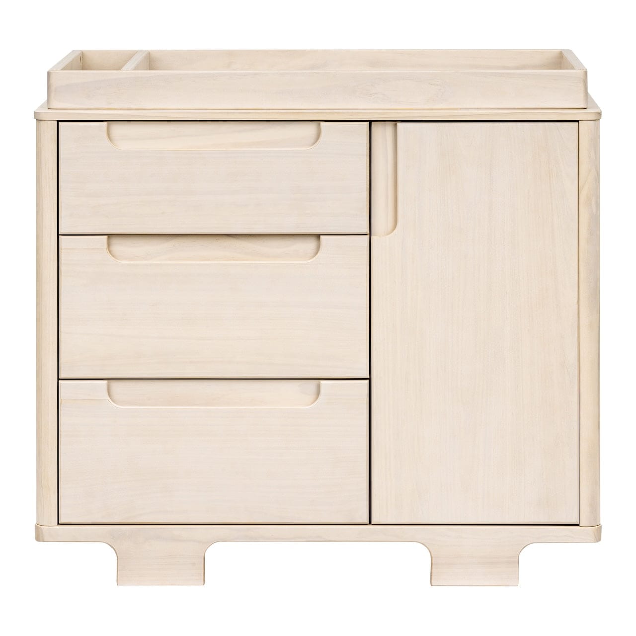 Babyletto Yuzu 3-Drawer Changer Dresser, KD w/Removable Changing Tray - Washed Natural - M23423NX