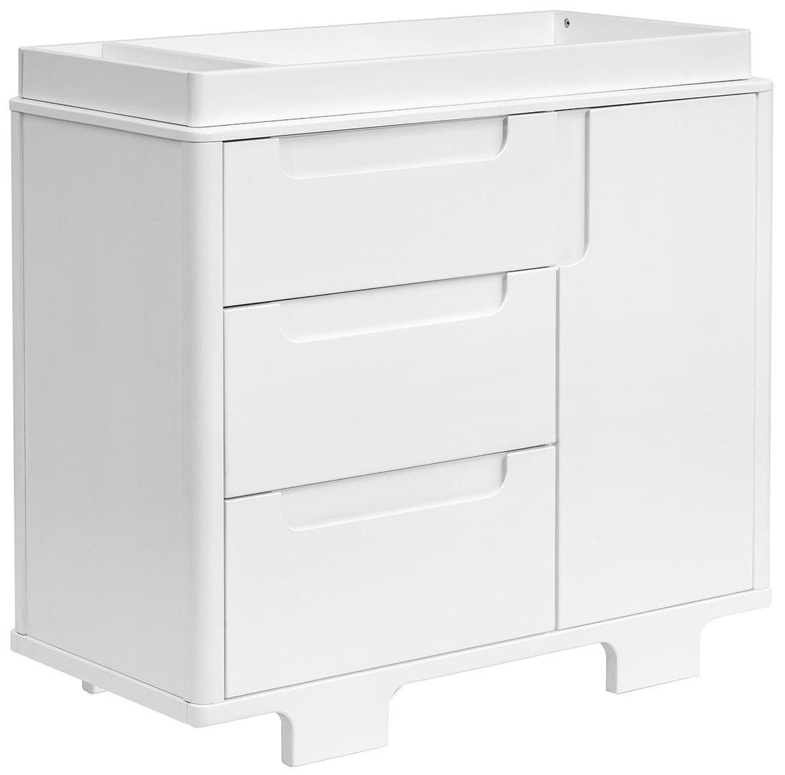 Babyletto Yuzu 3-Drawer Changer Dresser, KD w/Removable Changing Tray - White - M23423W