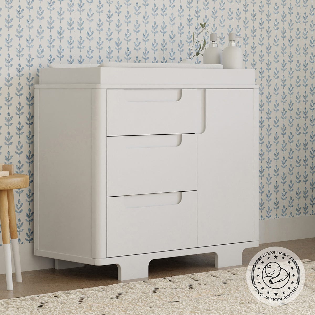 Babyletto Yuzu 3-Drawer Changer Dresser, KD w/Removable Changing Tray - White - M23423W