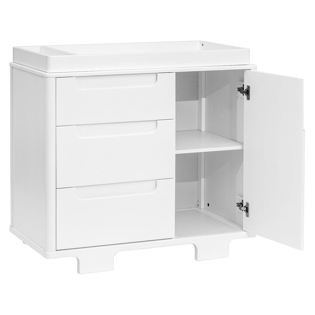 Babyletto Yuzu 3-Drawer Changer Dresser, KD w/Removable Changing Tray - White - M23423W