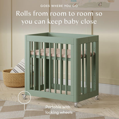 Babyletto Yuzu 8-in-1 Convertible Crib with All-Stages Conversion Kit - Light Sage - M23401LS