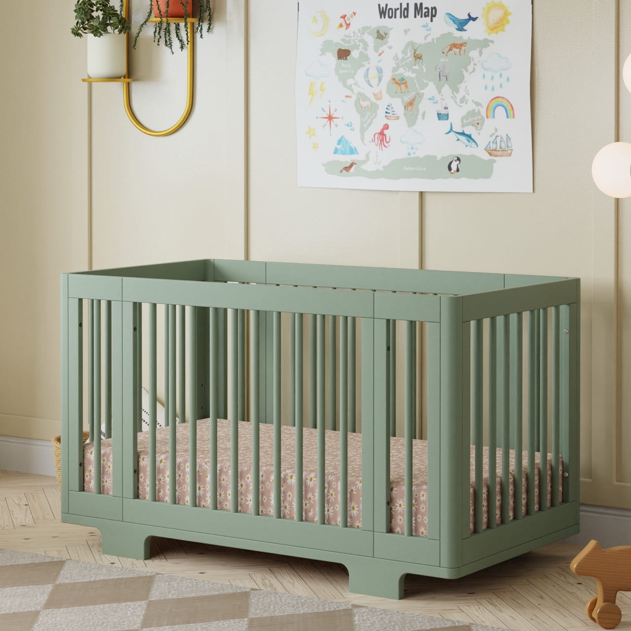 Babyletto Yuzu 8-in-1 Convertible Crib with All-Stages Conversion Kit - Light Sage - M23401LS