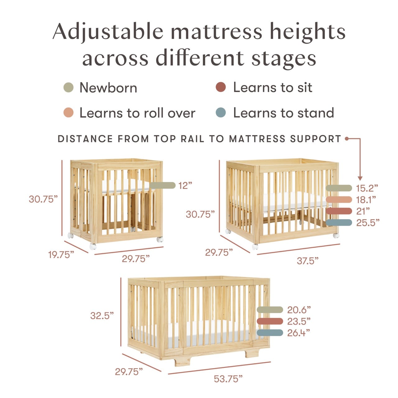 Babyletto Yuzu 8-in-1 Convertible Crib with All-Stages Conversion Kit - Natural - M23401N