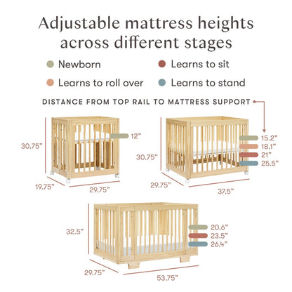 Babyletto Yuzu 8-in-1 Convertible Crib with All-Stages Conversion Kit - Natural - M23401N