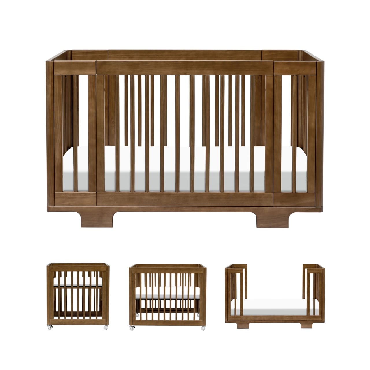 Babyletto Yuzu 8-in-1 Convertible Crib with All-Stages Conversion Kit - Natural Walnut - M23401NL