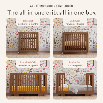Babyletto Yuzu 8-in-1 Convertible Crib with All-Stages Conversion Kit - Natural Walnut - M23401NL