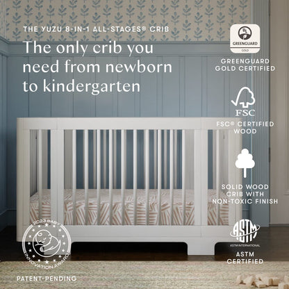 Babyletto Yuzu 8-in-1 Convertible Crib with All-Stages Conversion Kit - White - M23401W