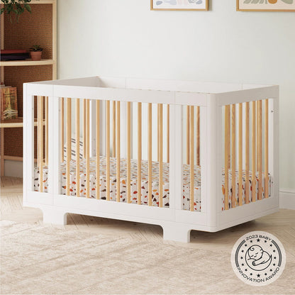 Babyletto Yuzu 8-in-1 Convertible Crib with All-Stages Conversion Kit - White / Natural - M23401WN