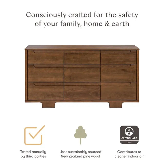 Babyletto Yuzu 9-Drawer Assembled Dresser - Natural Walnut - M23428NL