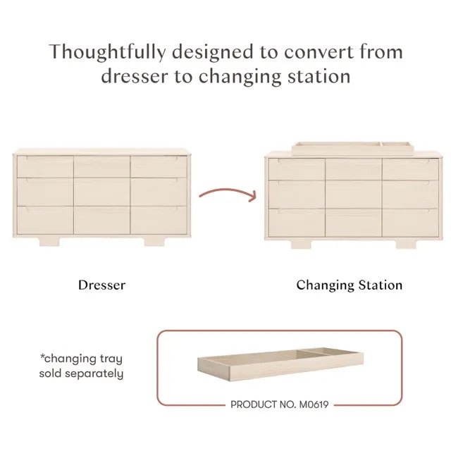 Babyletto Yuzu 9-Drawer Assembled Dresser - Washed Natural - M23428NX