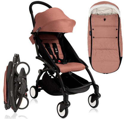 Babyzen 2018 / 2019 Yoyo+ 6+ Stroller & Polar Footmuff - Black / Ginger