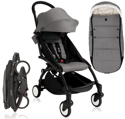 Babyzen 2018 / 2019 Yoyo+ 6+ Stroller & Polar Footmuff - Black / Grey