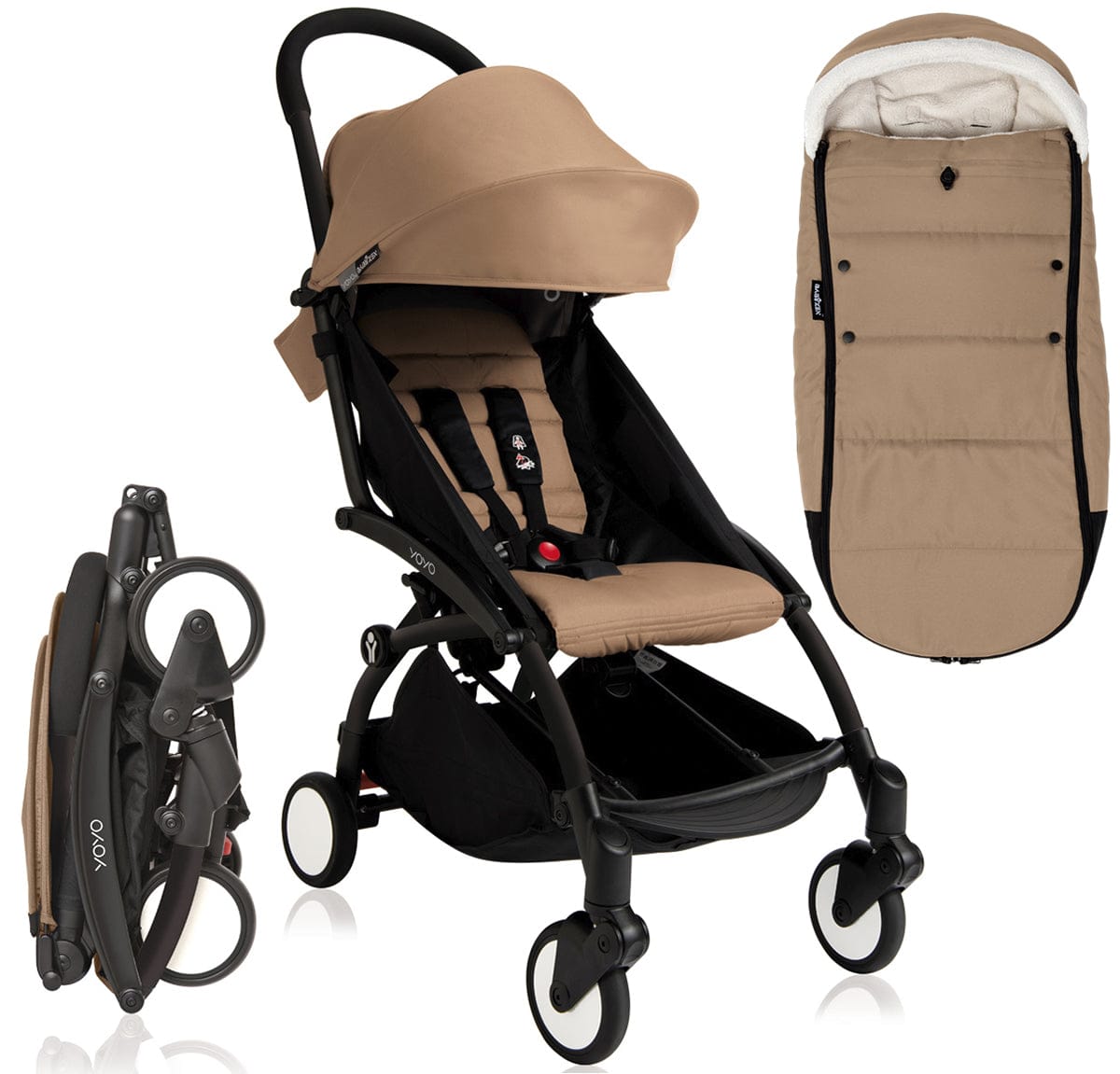 Babyzen 2018 / 2019 Yoyo+ 6+ Stroller & Polar Footmuff - Black / Taupe