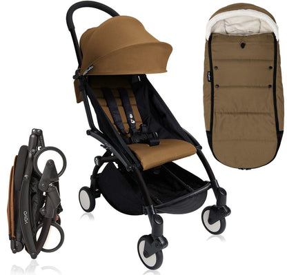 Babyzen 2018 / 2019 Yoyo+ 6+ Stroller & Polar Footmuff - Black / Toffee