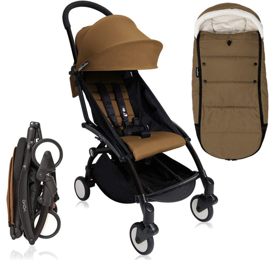 Babyzen 2018 / 2019 Yoyo+ 6+ Stroller & Polar Footmuff - Black / Toffee