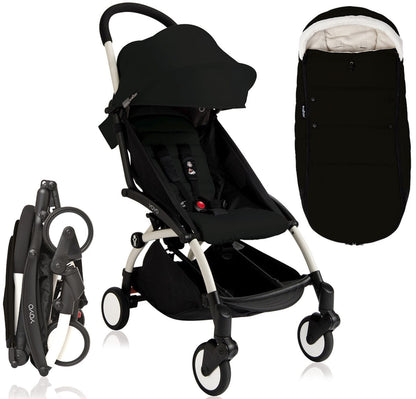 Babyzen 2018 / 2019 Yoyo+ 6+ Stroller & Polar Footmuff - White /Black