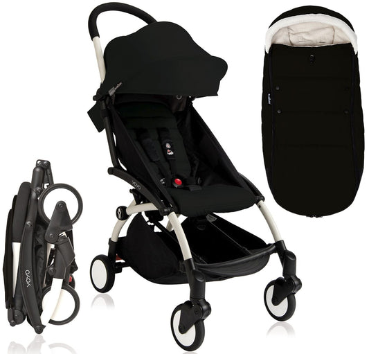 Babyzen 2018 / 2019 Yoyo+ 6+ Stroller & Polar Footmuff - White /Black