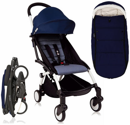 Babyzen 2018 / 2019 Yoyo+ 6+ Stroller & Polar Footmuff - White /Blue
