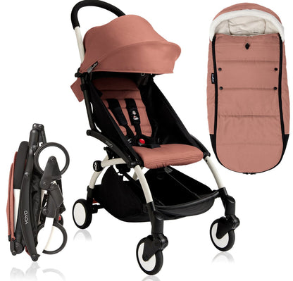 Babyzen 2018 / 2019 Yoyo+ 6+ Stroller & Polar Footmuff - White / Ginger