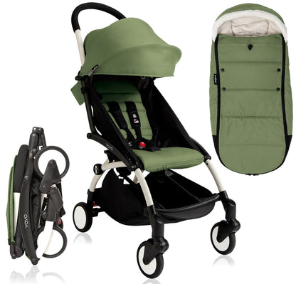 Babyzen 2018 / 2019 Yoyo+ 6+ Stroller & Polar Footmuff - White / Peppermint