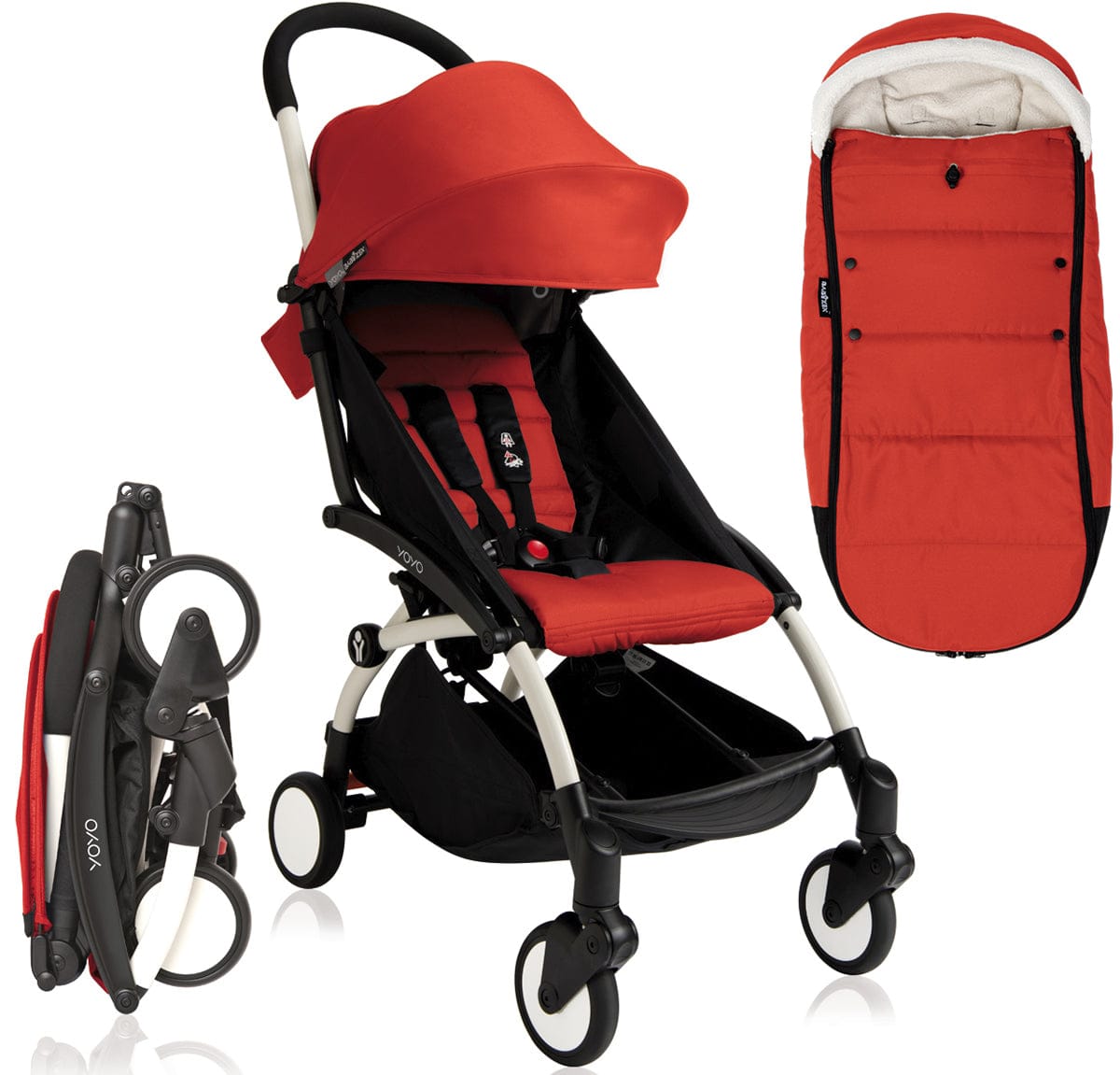 Babyzen 2018 / 2019 Yoyo+ 6+ Stroller & Polar Footmuff - White /Red