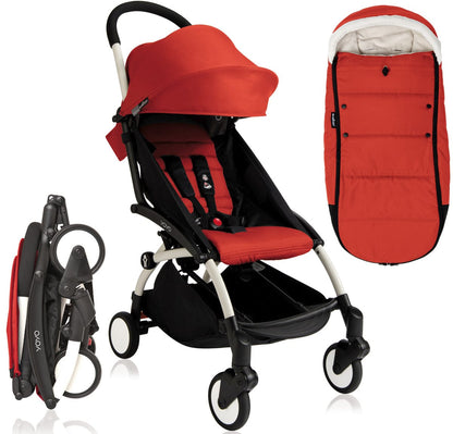 Babyzen 2018 / 2019 Yoyo+ 6+ Stroller & Polar Footmuff - White /Red