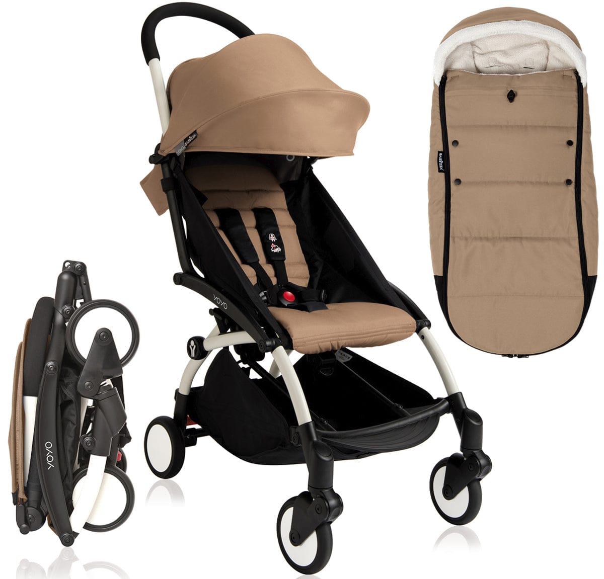 Babyzen 2018 / 2019 Yoyo+ 6+ Stroller & Polar Footmuff - White /Taupe