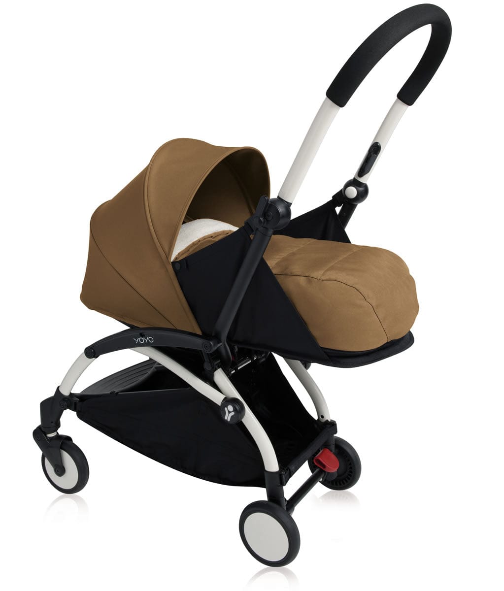 Babyzen 2019 Yoyo+ 0+ Newborn Compact Stroller - White / Toffee - US10101-WH0-TOF