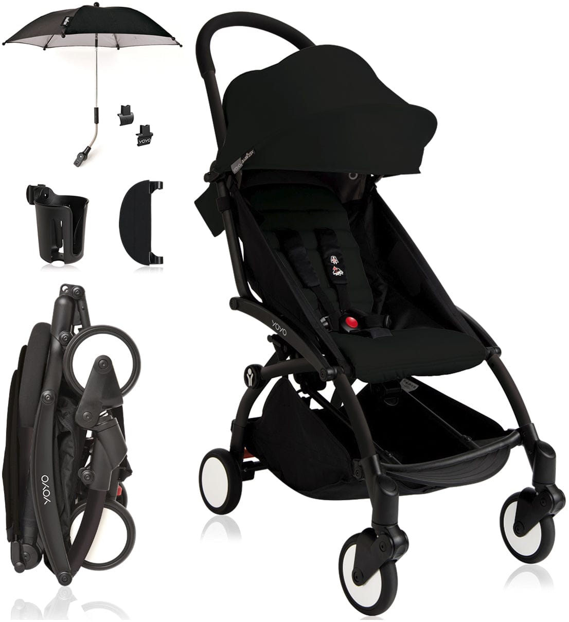 Babyzen 2019 YOYO+ 6+ Compact Stroller Bundle - Black / Black - CYB-BLK-BLK