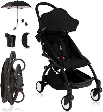 Babyzen 2019 YOYO+ 6+ Compact Stroller Bundle - Black / Black - CYB-BLK-BLK