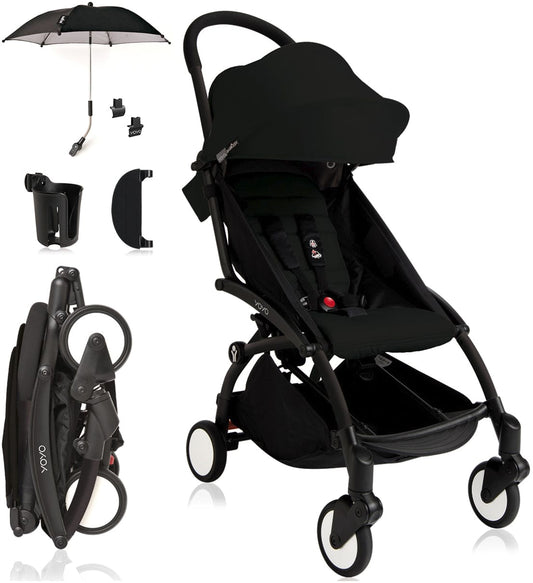 Babyzen 2019 YOYO+ 6+ Compact Stroller Bundle - Black / Black - CYB-BLK-BLK