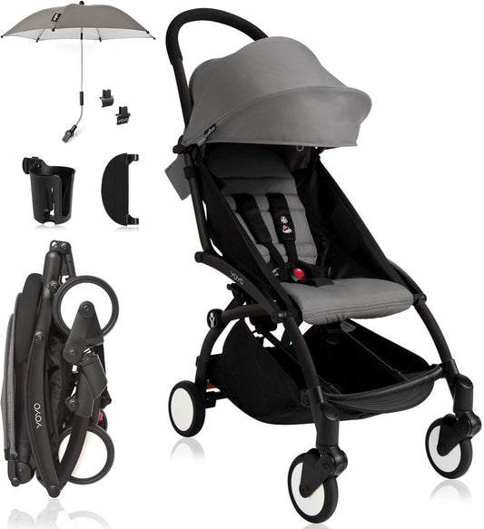 Babyzen 2019 YOYO+ 6+ Compact Stroller Bundle - Black / Grey - CYB-BLK-GRY