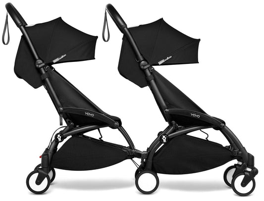 Babyzen YOYO Connect Double Stroller 6+ / 6+ Bundle - Black / Black - DBL-604902-604603