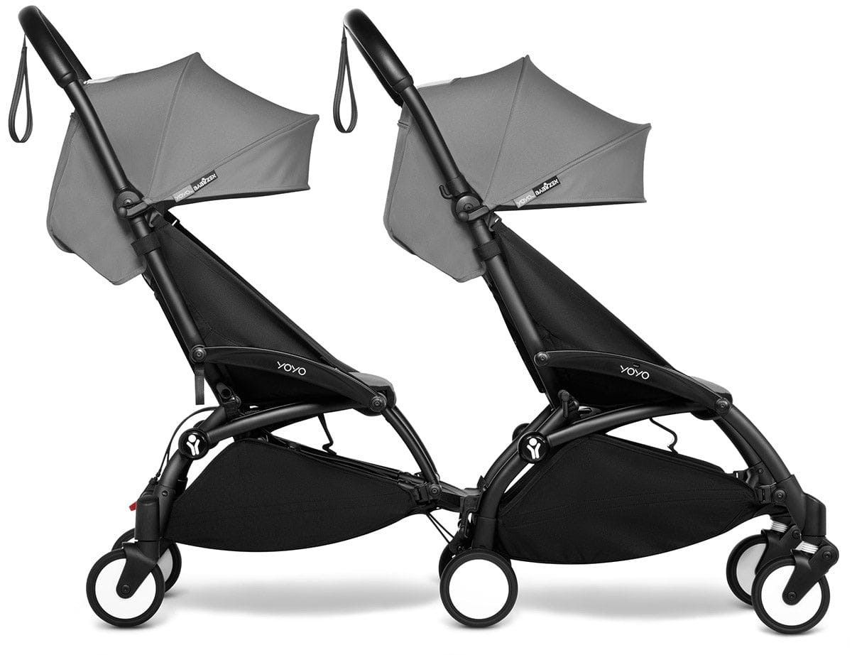Babyzen YOYO Connect Double Stroller 6+ / 6+ Bundle - Black / Grey - DBL-604902-604601