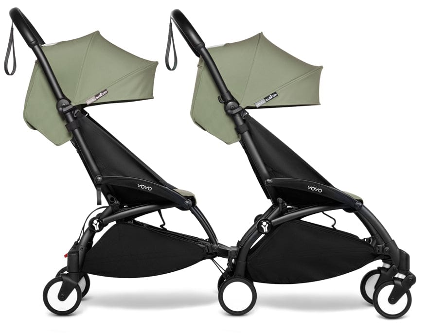 Babyzen YOYO Connect Double Stroller 6+ / 6+ Bundle - Black / Olive - DBL-604902-604611