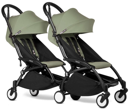Babyzen YOYO Connect Double Stroller 6+ / 6+ Bundle - Black / Olive - DBL-604902-604611