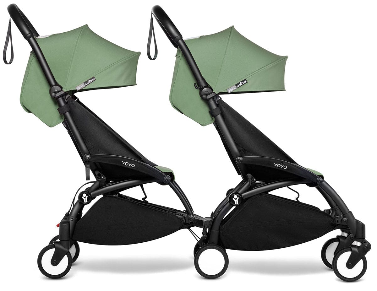 Babyzen YOYO Connect Double Stroller 6+ / 6+ Bundle - Black / Peppermint - DBL-604902-604605
