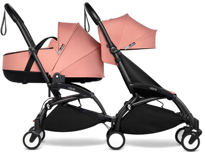 Babyzen YOYO Connect Double Stroller Bassinet / 6+ Bundle - Black / Ginger - BASDBL-604902-604606