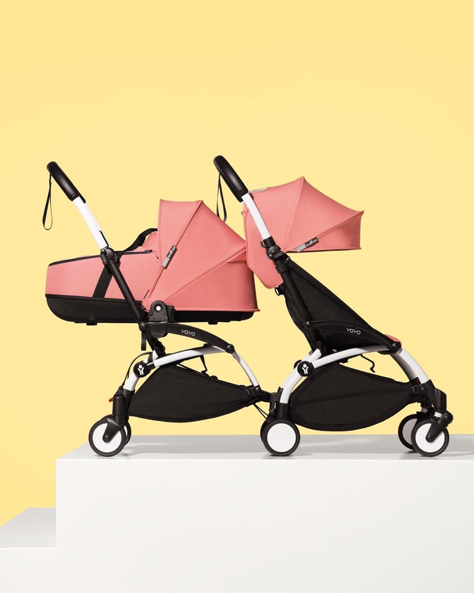 Babyzen YOYO Connect Double Stroller Bassinet / 6+ Bundle - Black / Red - BASDBL-604902-604602