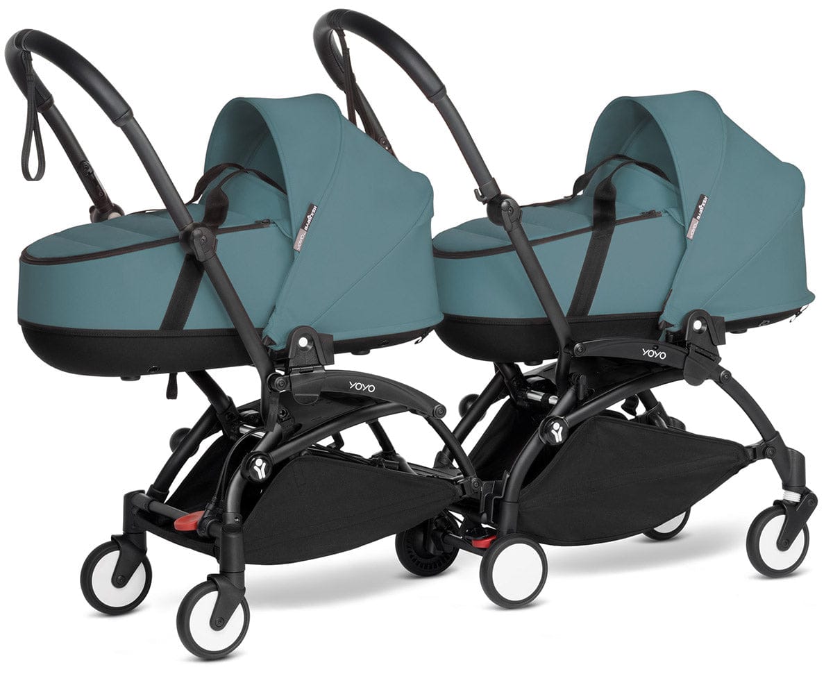 Babyzen YOYO Connect Double Stroller Bassinet / Bassinet Bundle - Black / Aqua - BASBAS-604902-605109