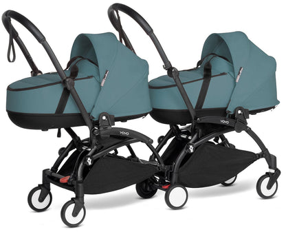Babyzen YOYO Connect Double Stroller Bassinet / Bassinet Bundle - Black / Aqua - BASBAS-604902-605109