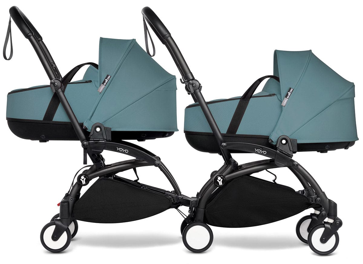 Babyzen YOYO Connect Double Stroller Bassinet / Bassinet Bundle - Black / Aqua - BASBAS-604902-605109