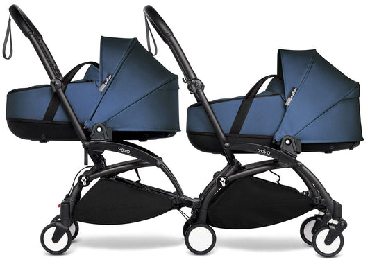 Babyzen YOYO Connect Double Stroller Bassinet / Bassinet Bundle - Black / Navy Blue - BASBAS-604902-605107
