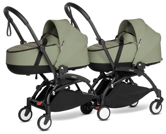 Babyzen YOYO Connect Double Stroller Bassinet / Bassinet Bundle - Black / Olive - BASBAS-604902-605111