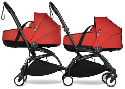 Babyzen YOYO Connect Double Stroller Bassinet / Bassinet Bundle - Black / Red - BASBAS-604902-605102