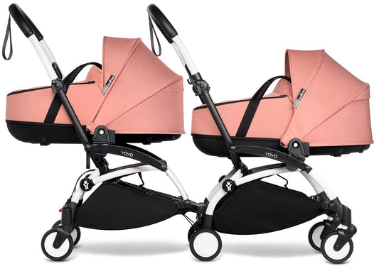 Babyzen YOYO Connect Double Stroller Bassinet / Bassinet Bundle - White / Ginger - BASBAS-604901-605106