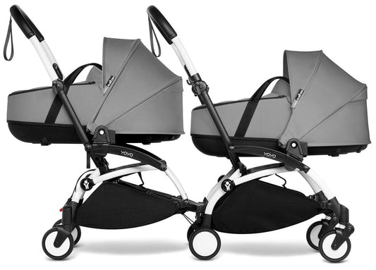Babyzen YOYO Connect Double Stroller Bassinet / Bassinet Bundle - White / Grey - BASBAS-604901-605101