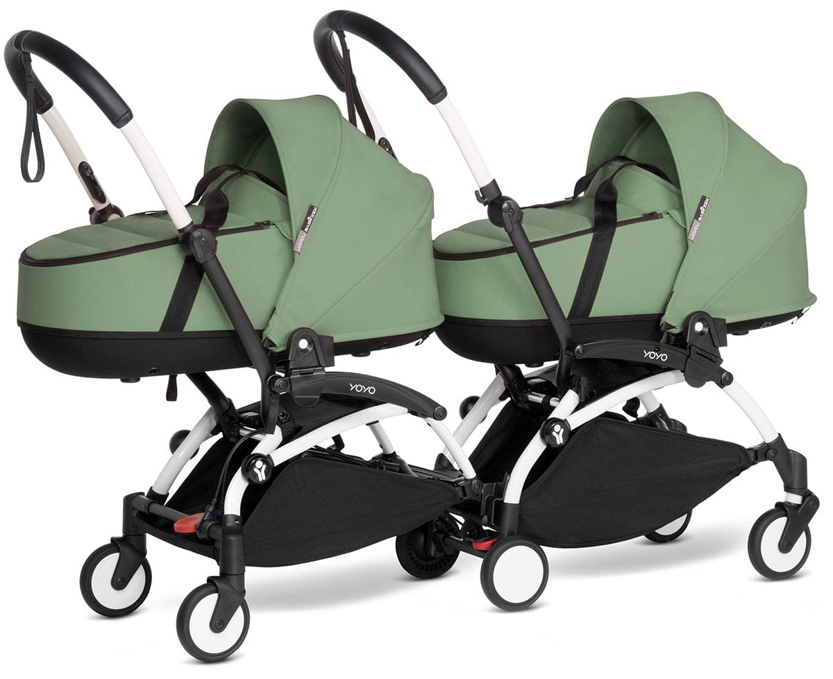 Babyzen YOYO Connect Double Stroller Bassinet / Bassinet Bundle - White / Peppermint - BASBAS-604901-605105