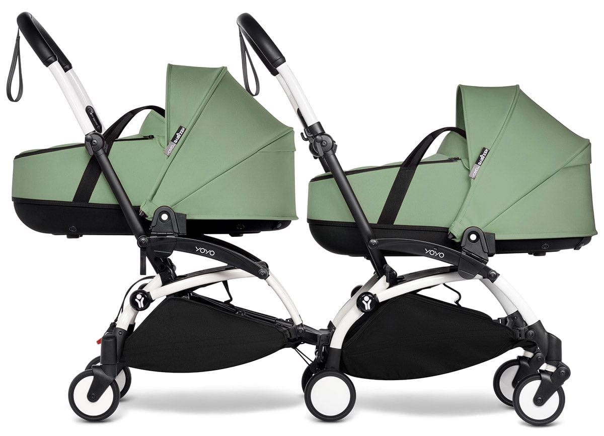 Babyzen YOYO Connect Double Stroller Bassinet / Bassinet Bundle - White / Peppermint - BASBAS-604901-605105